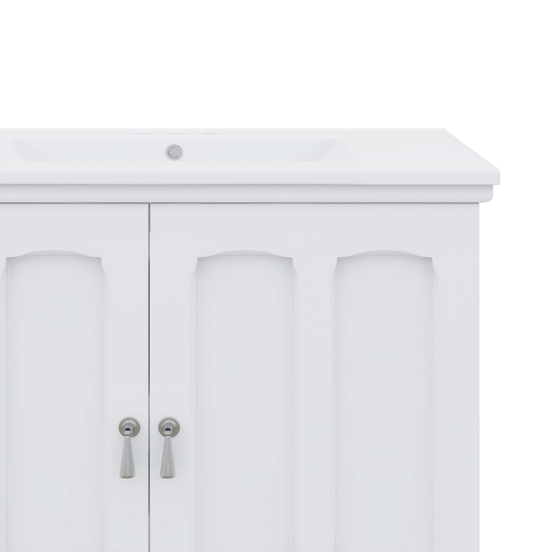 Meuble-lavabo 30 po avec lavabo et comptoir intégré, Blanc