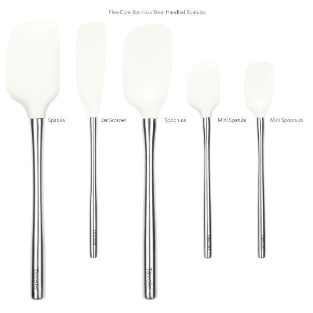 Flex-Core White Silicone and Stainless Steel 5-Piece Spatula Set