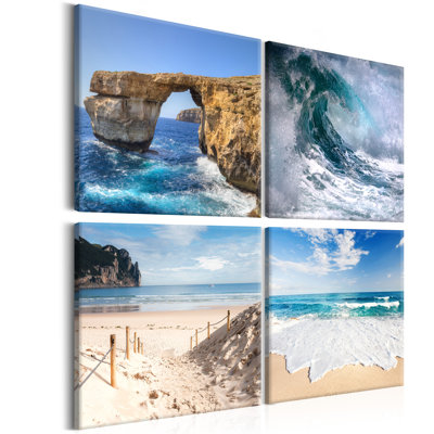 The Beauty Of The Ocean - 4 Piece No Frame Print on Canvas