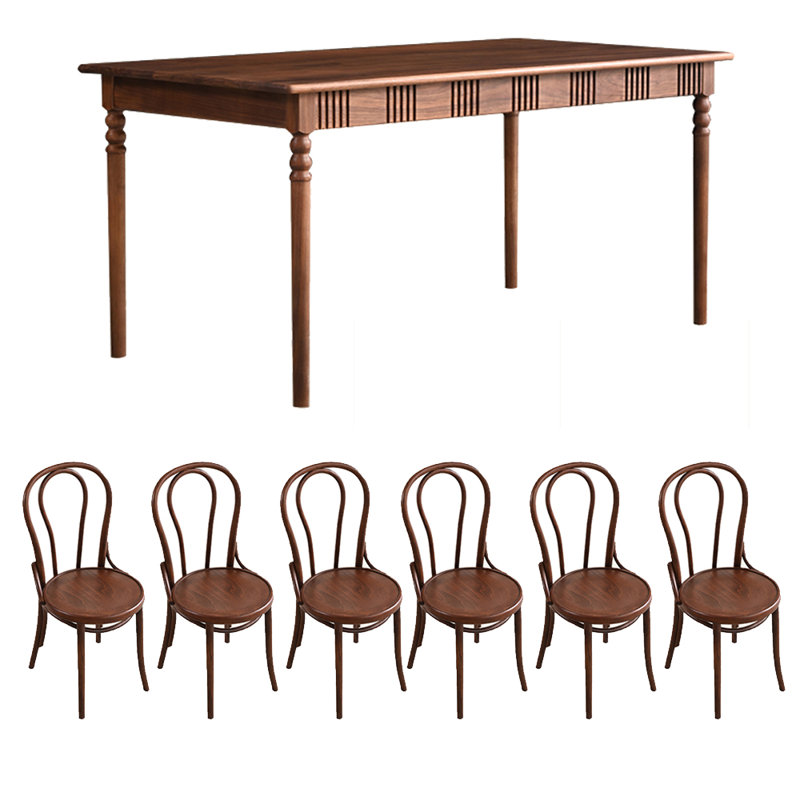 Ensemble de table de salle à manger Vintage, H 29,53 po x L 62,99 po x l 31,5 po