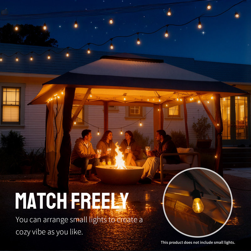 CROWN SHADES Pop Up Gazebo, Patented One Push Outdoor Canopy Tent with Wheeled STO-N-Go Cover Bag, Pop Up Canopy with Netting for Patio, Party, Backyard