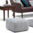 Nate 20"W Cotton Square Pattern Pouf-1558665320