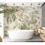 Murale à motif floral pelez et collez - Fleurs rétro rétro crème-678555884
