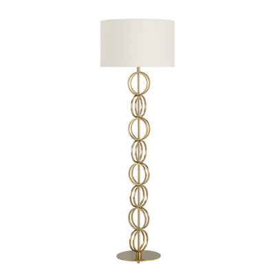 63.25" Metal Floor Lamp With Oat Shade