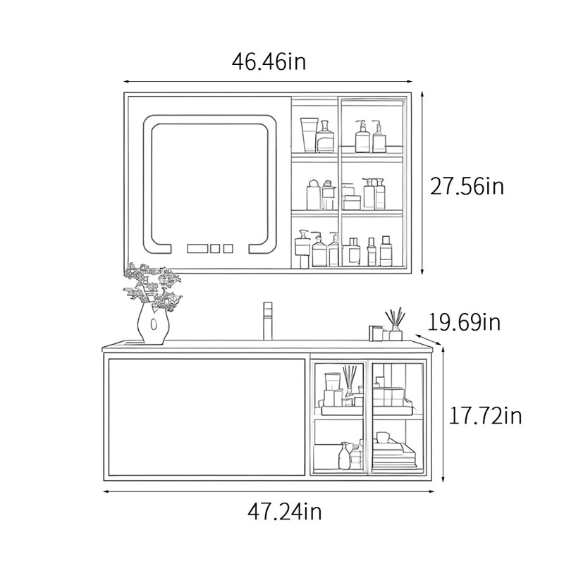 Simple light luxury bathroom cabinet