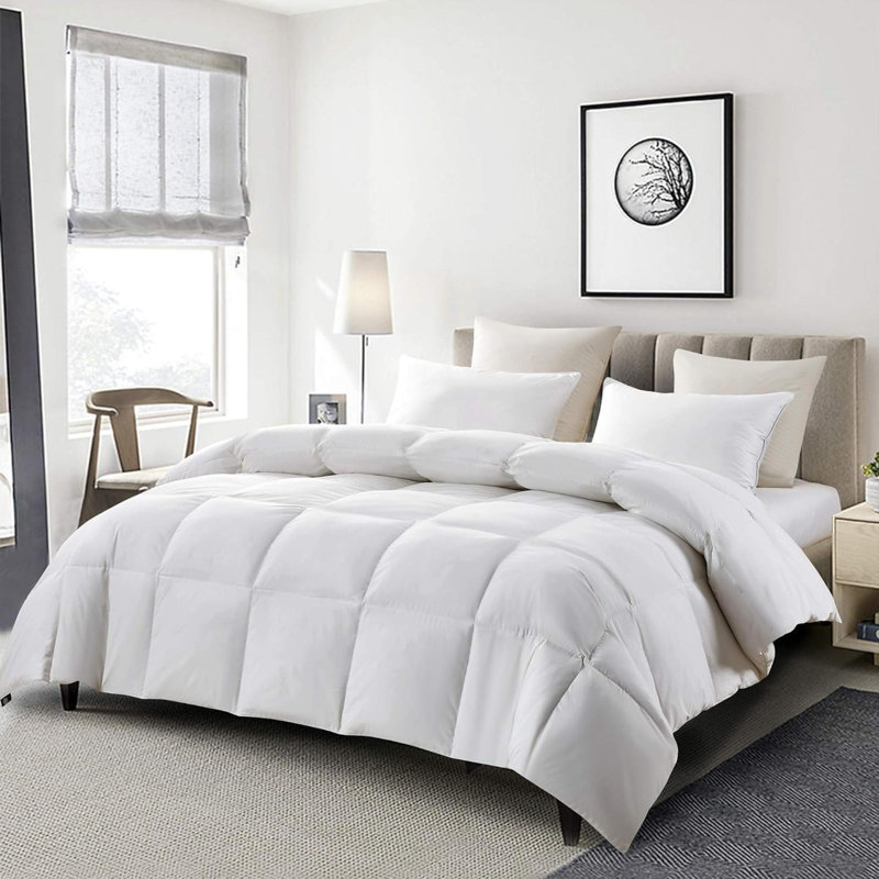 Édredon en duvet de plumes et bourre de duvet 100% coton, Lit simple
