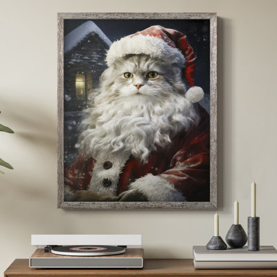 «Santa Paws II», reproduction encadrée - bois massif