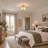 Aurevane 4-Light Dimmable Square Cage Fabric Shade Semi-Flush Mount Ceiling Light