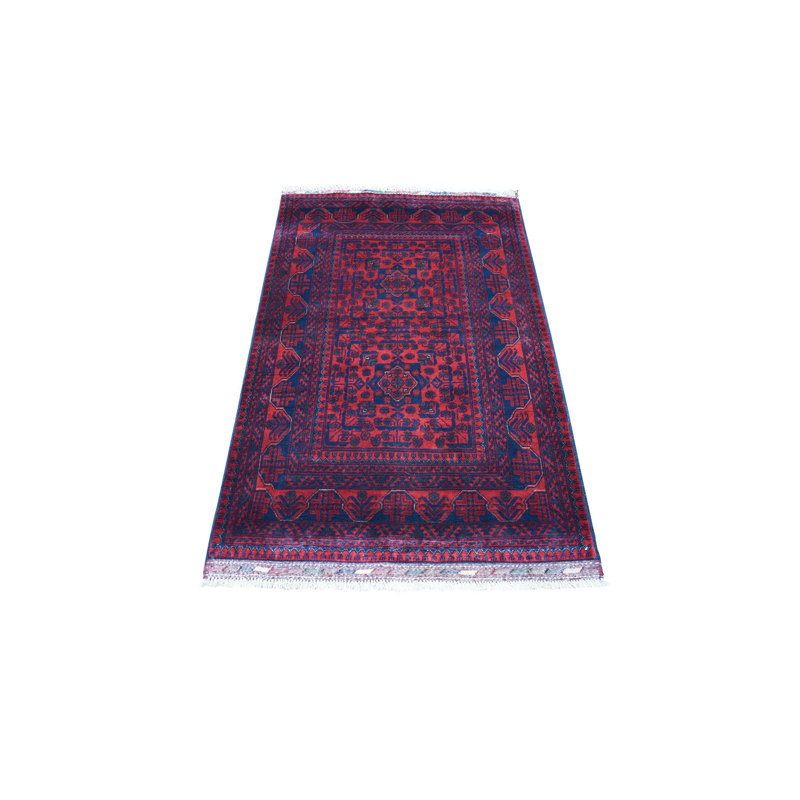 Tapis oriental rouge en laine noué à la main 3 pi 3 po x 5 pi 0 po - MOA10255363
