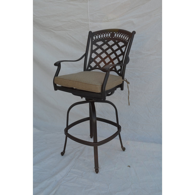Wildermuth Swivel Upholstered Counter Stool with Metal Frame