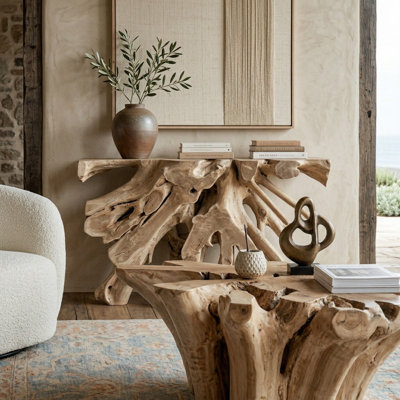 Ensemble de table de salon en bois de teck Modern
