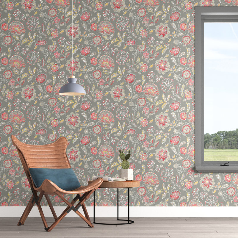 Rouleau de papier peint L 396 pi x l 20,5 po Ryker, corail