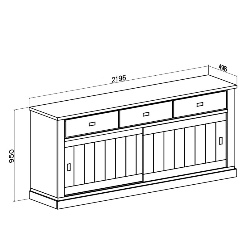 Balvin 219.6cm Sideboard