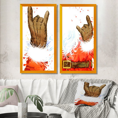 «Christmas Holiday Fancy Santa Claus IV», ensemble de 2 reproductions sur toile