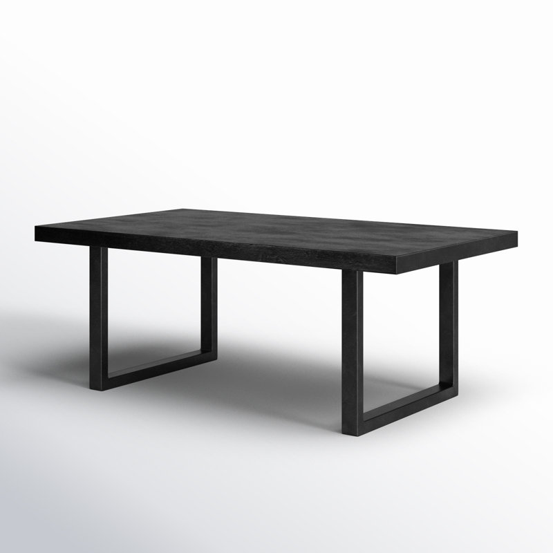 Gray Stone and Metal Rectangular Outdoor Dining Table