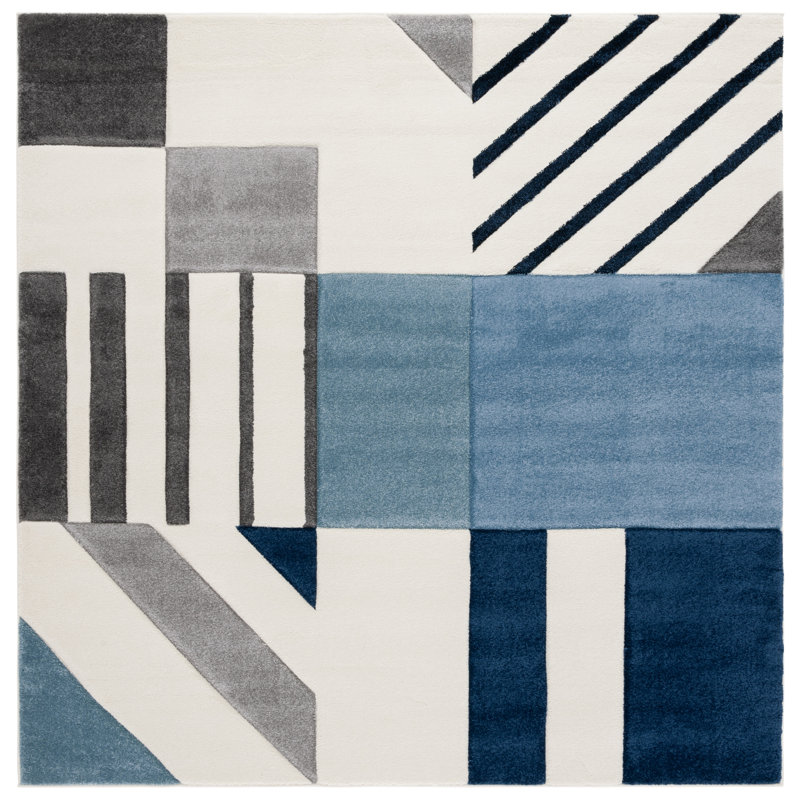 Tapis à motif géométrique Jeromie Performance, Carré 6 pi 7 po