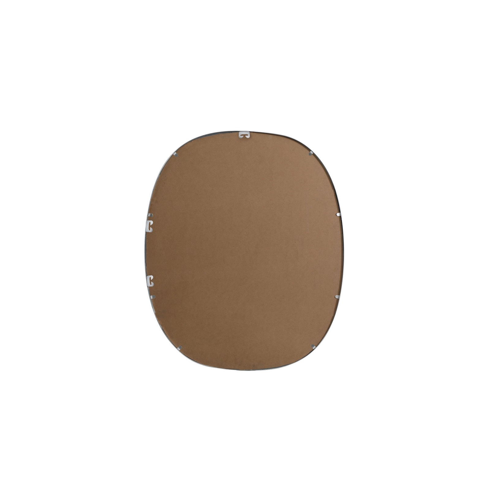 Sabine Metal Curved Oval Wall Mirror, Silver, 36" x 30"