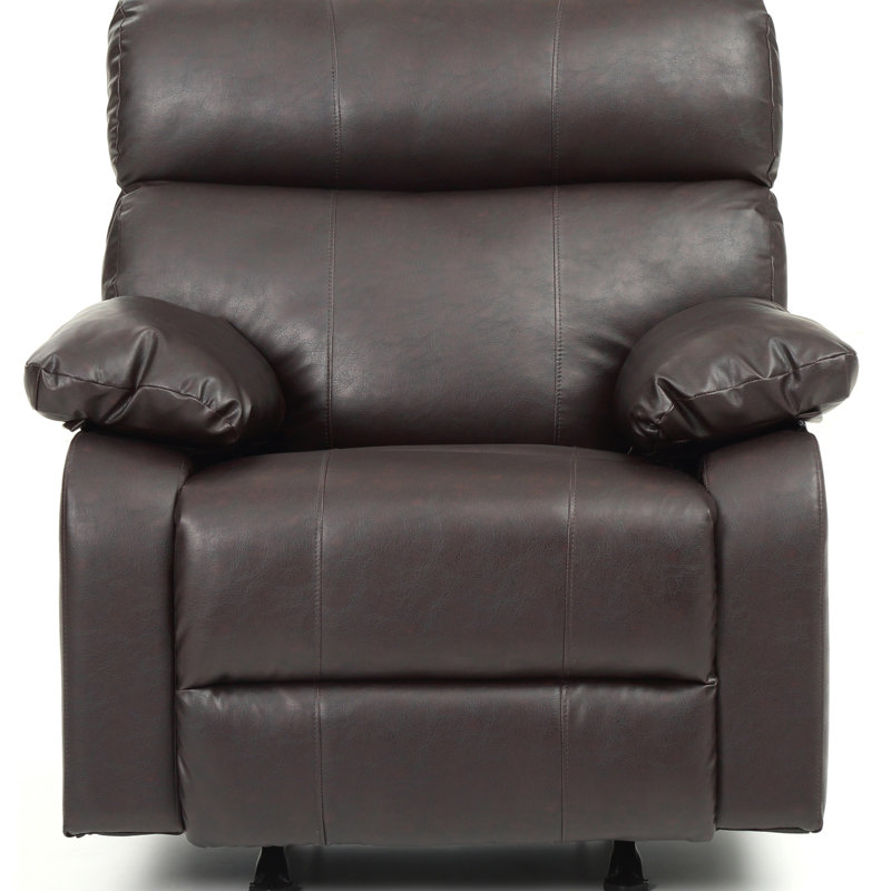 Furniture Manny G533-RC Rocker Recliner, Dark Brown Faux Leather