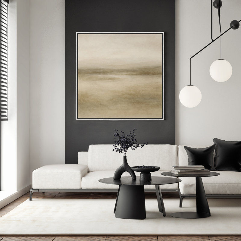 Art mural encadré abstrait rétro antique classique pour chambre à coucher, H 24 po x l 24 po, Blanc