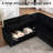 83.6''Corduroy Modular Sectional Sleeper Sofa, L-Shaped Pull-Out Bed with Storage & Cup Holders-915238489