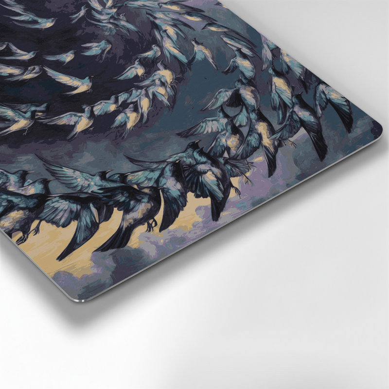 Oiseaux, art mural gris Starling, H 96 po x l 96 po x P 0,05 po