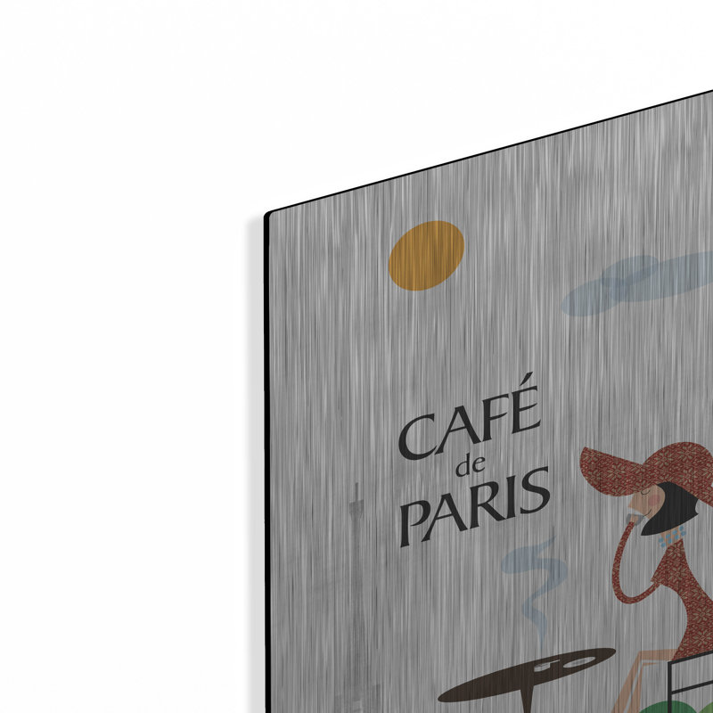 «Cafe De Paris» par Tomas Design, art mural en métal, H 16 po x l 12 po