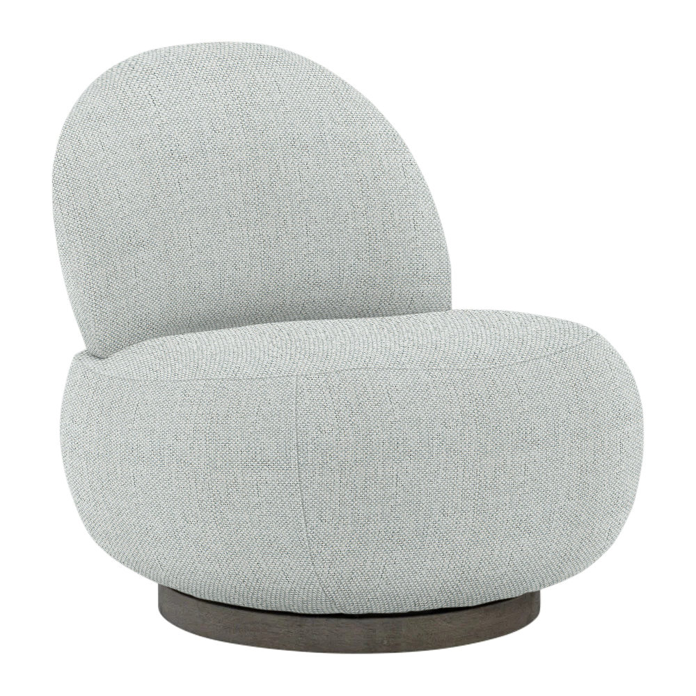 Caicos Swivel Patio Chair with Cushions, Light Grey Linen 6032-010