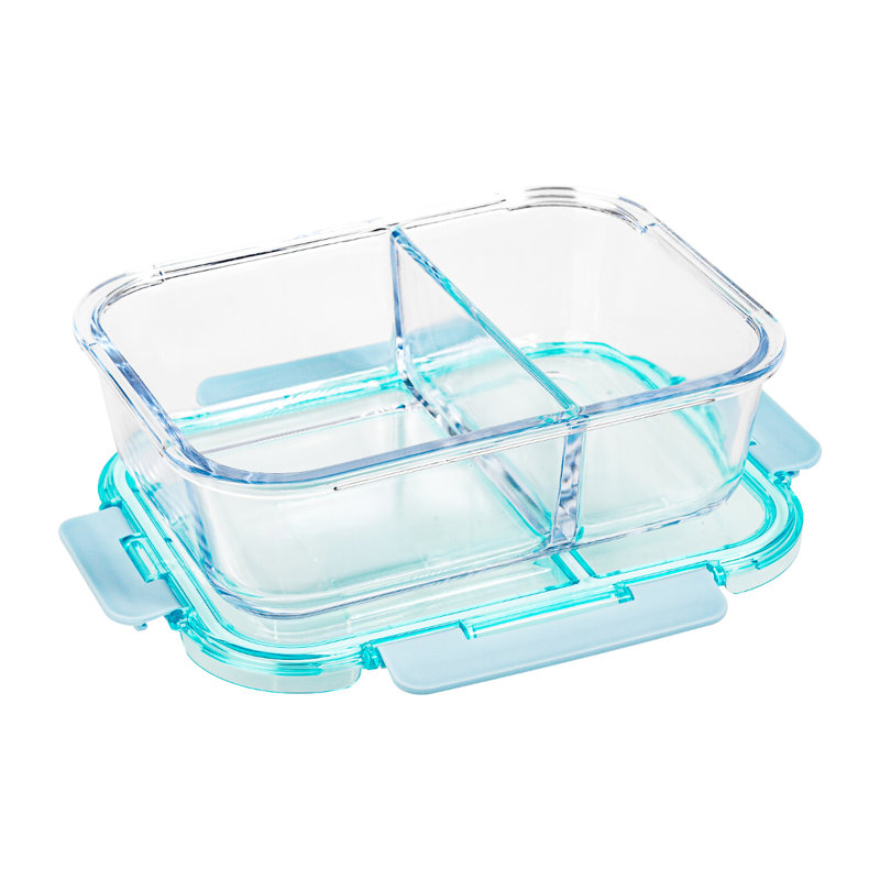 2-Compartment Glass Food Container 1520ml