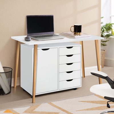 Coheman 30.7" Wide 5 Drawer Office Storage File Cabinet, Under Desk Storage File Cabinets For Home Office
