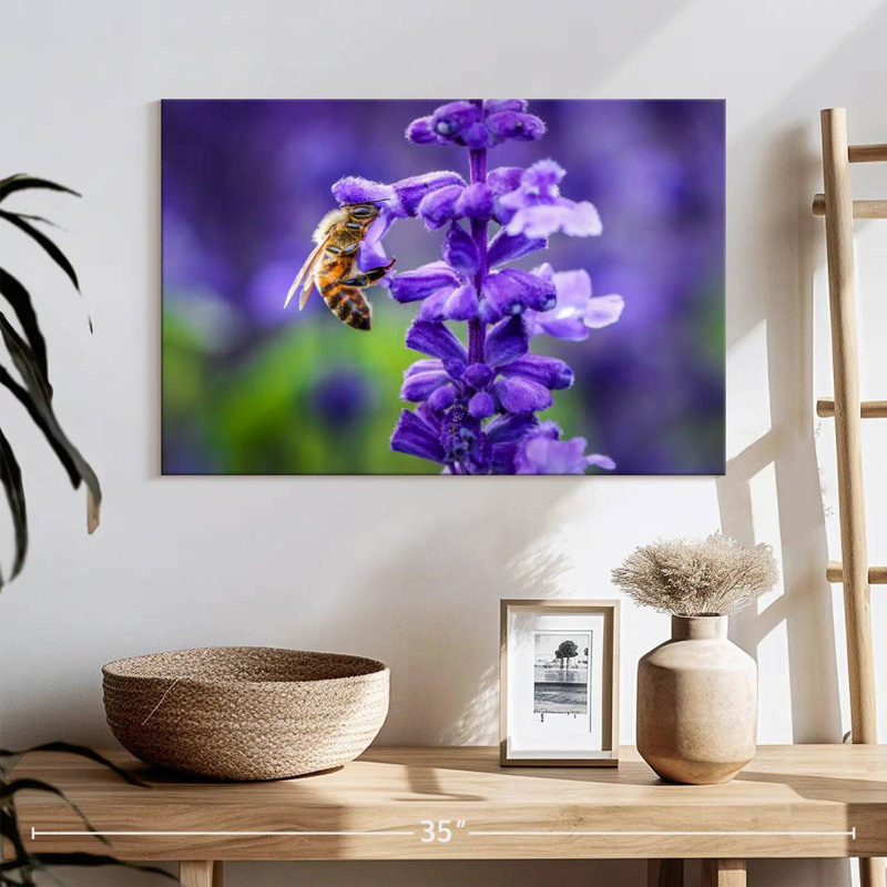 Brampt Flower And Bee, 16" H x 24" W