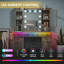 Coiffeuse de maquillage avec lumières DEL et prise de courant, coiffeuse 43,7 po avec 7 tiroirs, armoire de rangement et lumières RVB réglables-1981029861-1981029883