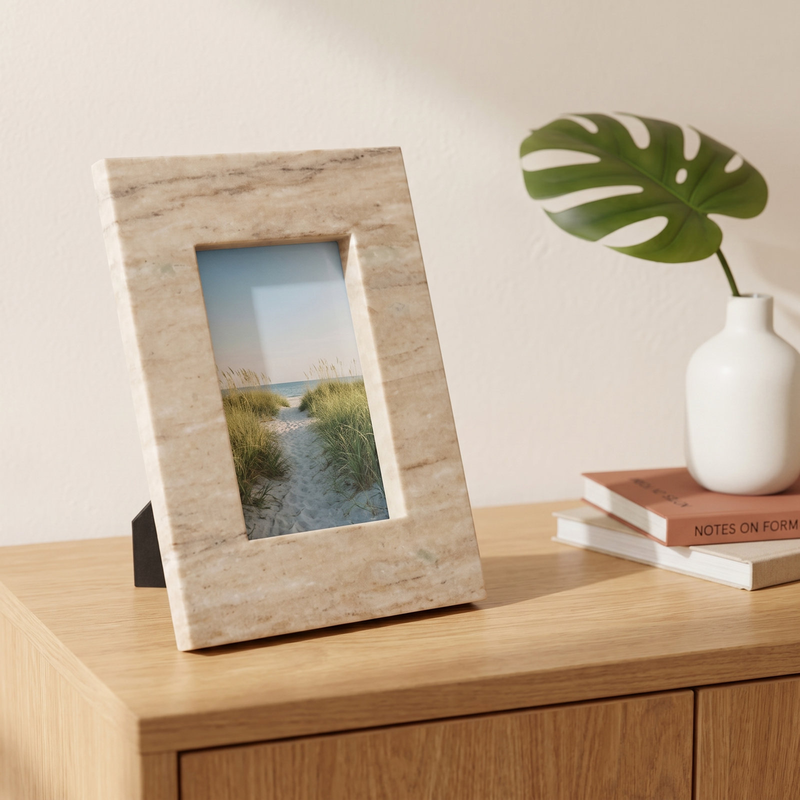 Tellis Brown Marble Matte Picture Frame, 5" x 7"