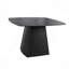 Table de salle à manger ronde carrée 44 po, plateau en pierre frittée, base piédestal en pyramide évasée en aluminium, résistante aux intempéries, antirouille, pour patio, terrasse, bord de piscine, balcon, sièges 4