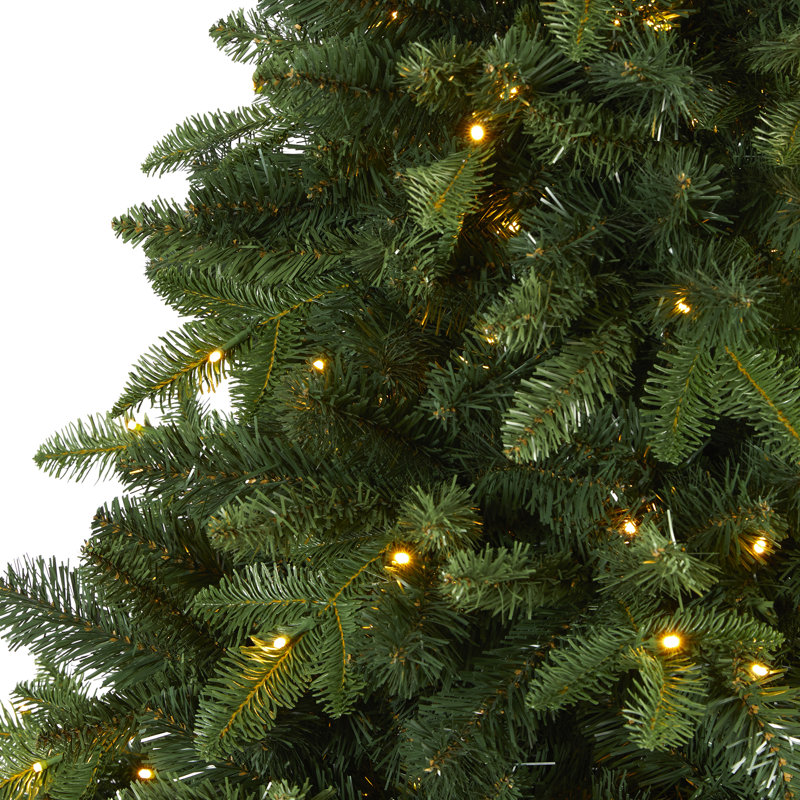 Sapin de Noël artificiel avec lumières claires, H 7 pi