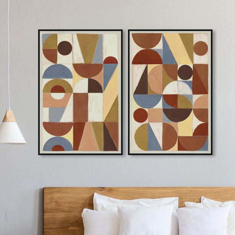 Tiled Set Set by Oliver Gal, 110"H x 74"W, Black Floater Frame