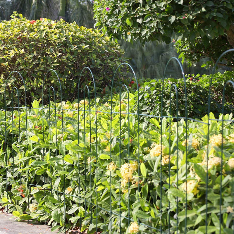 Green Iron Decorative Garden Fence Panels, 32in x 20ft