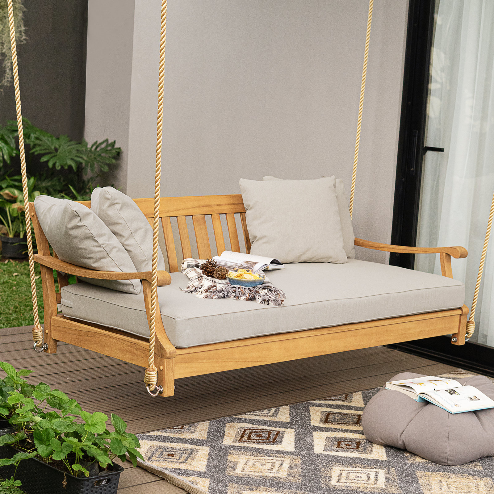 Arizona Teak Porch Swing Bed