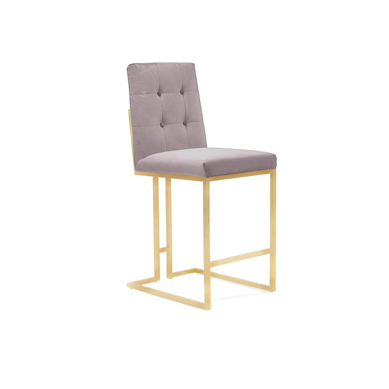 Tabouret de bar et de comptoir Cameron, Gris, Tabouret de comptoir (siège d'une hauteur de 27 p