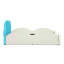 Lit simple mignon en forme de nuage pour enfants en cuir de polyuréthane avec garde-corps, lit de sécurité pour tout-petits avec dessin bleu et beige et poche de rangement-1583010071