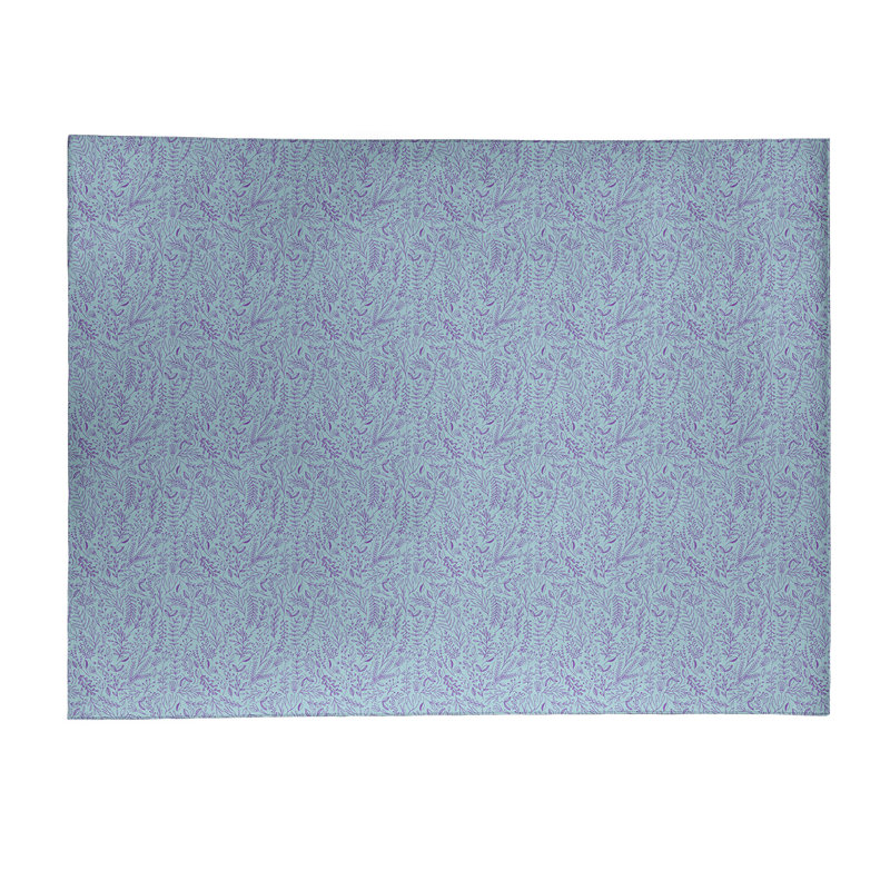 Tapis bleu ciel ditsy floral, Rectangle 8 pi x 10 pi