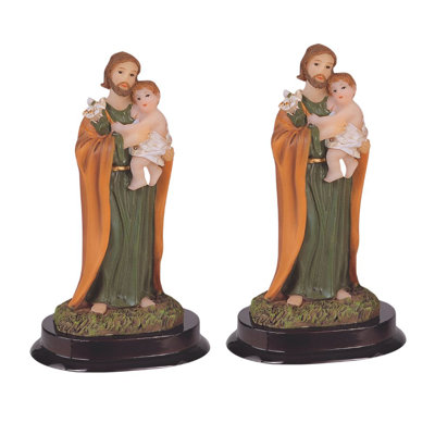 "2-PC Set" ICE ARMOR 5"H Saint Jude Statue Holy Figurine  Figurine Statue Ornament Home/Room Decor and Perfect Gift Ideas for House Warming, Holidays and Birthdays Great Collectible Addition