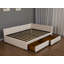 Lit de jour double avec tiroirs de rangement Lit de coin rembourré avec tête de lit en L Structure de lit de jour en velours pour chambre d'amis - Beige