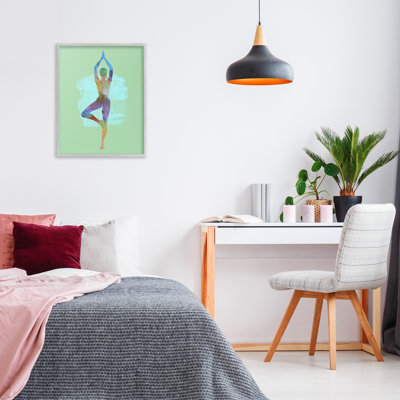 Meditating Standing Pose White Framed Giclee Art by Tim Parker
