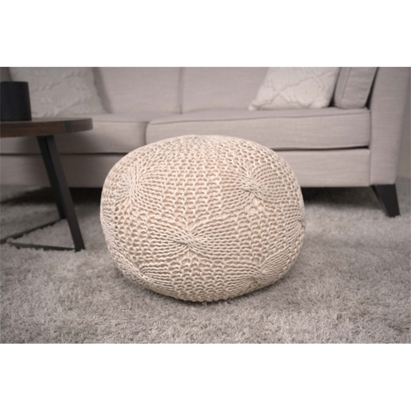 Pouf rond en coton bordeaux Bordeaux, assise douce et polyvalente pour le confort et le style dans n'importe quelle pièce