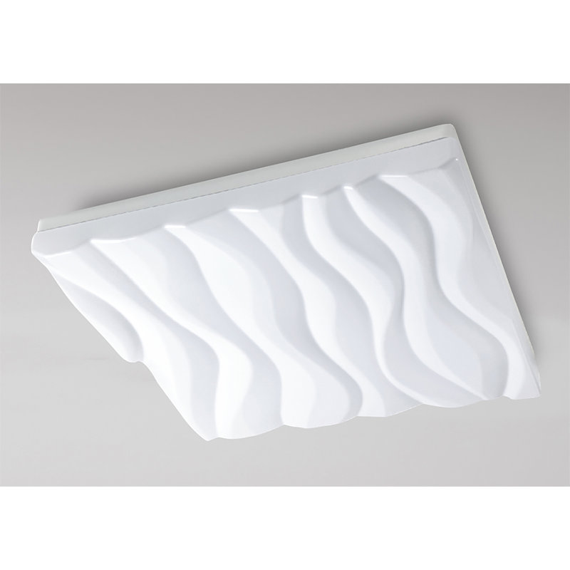 Jihane Acrylic LED Flush Mount, Off White, 7.5cm H x 65cm W x 65 cm D