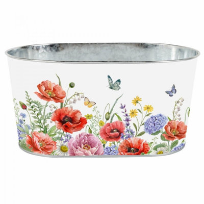 Poppy Joy Floral Printed Metal Bucket