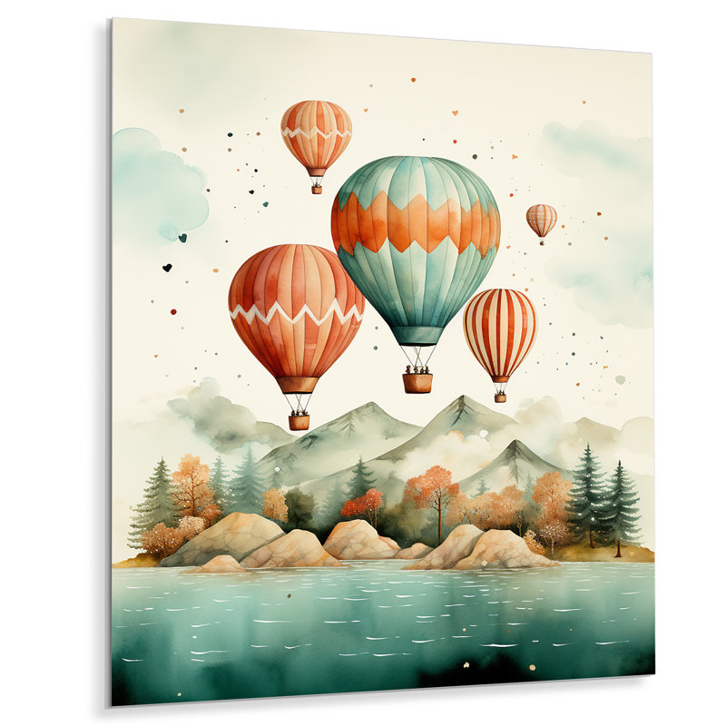 Survol de l'océan à Hotir Ballon, H 40 po x l 30 po x P 1 po