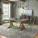 Durga Rustic Pine Frame Concrete Veneer Top Dining Table And Windsor Chairs Set - Full Concrete Veneer Top Table And 4 Chairs