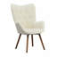 Fauteuil d'appoint contemporain capitonné en velours soyeux, blanc-2024092478