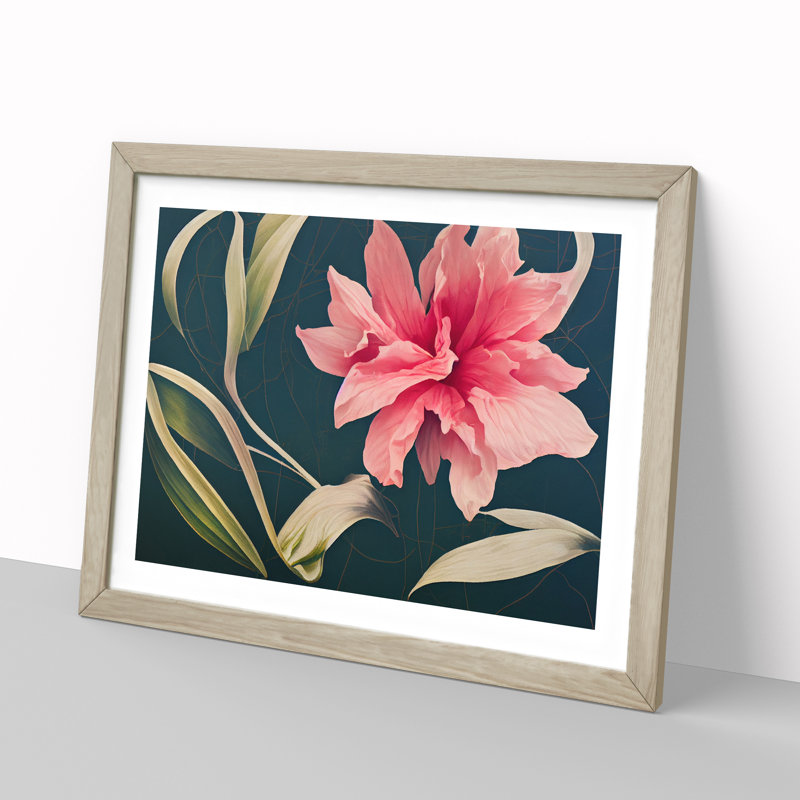 Thrilling Flower - Single Picture Frame Print, 25cm H x 34cm W x 2cm D, Oak Framed